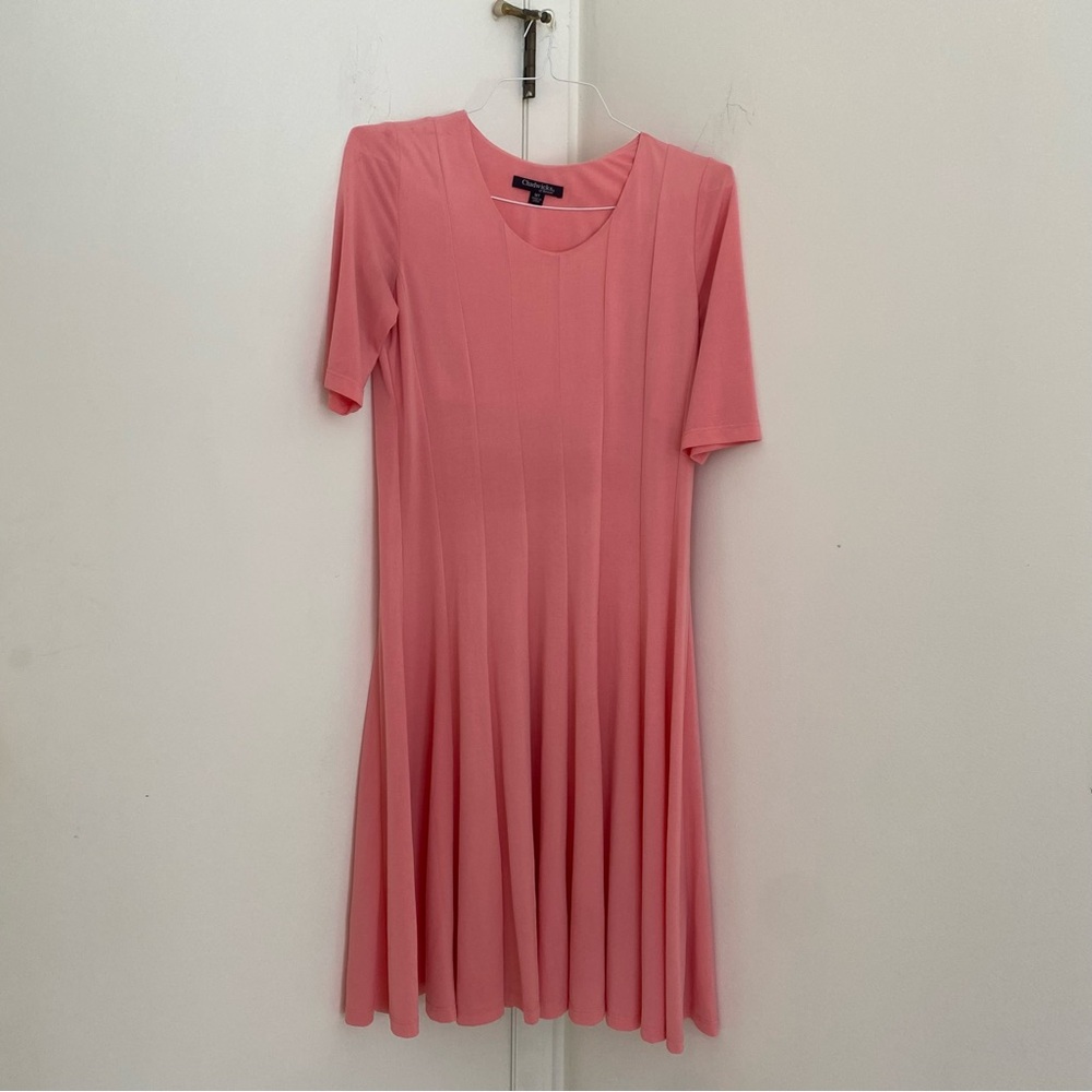 Cottagecore Solid Pink Midi Short-Sleeve Dress Barbiecore Monochrome Medium Tall